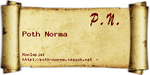 Poth Norma névjegykártya